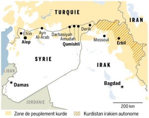 Le territoire du Kurdistan irakien en 2016.