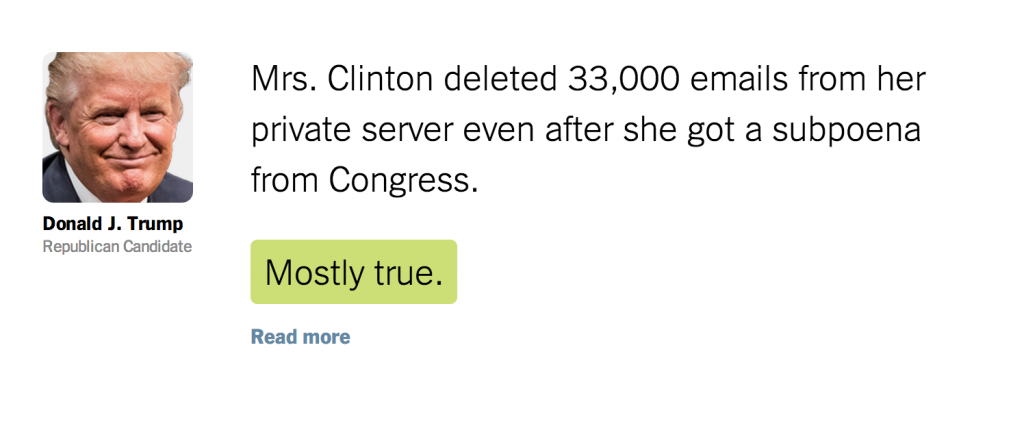Fact-chacking du New York Times