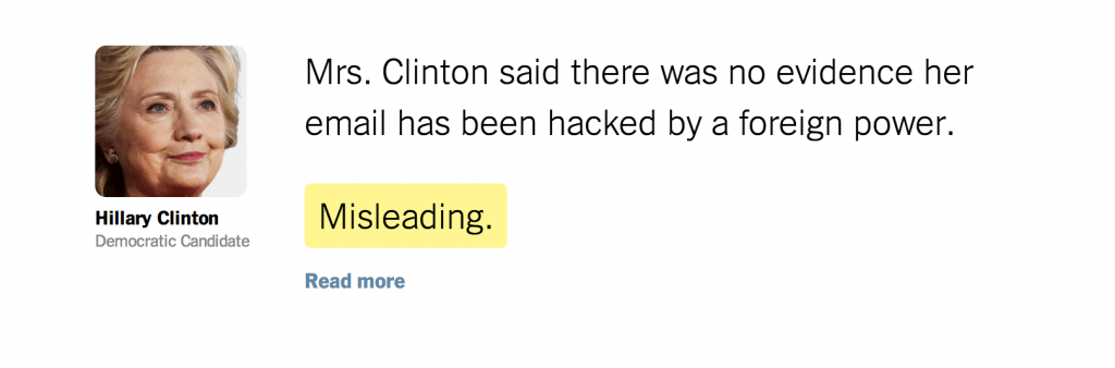 Fact checking du New York Times