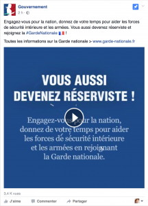 Sur Facebook, le gouvernement cherche à recruter des volontaires.