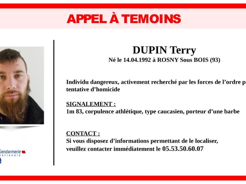L'appel à témoin diffusé le 31 mai par la Gendarmerie de la Dordogne